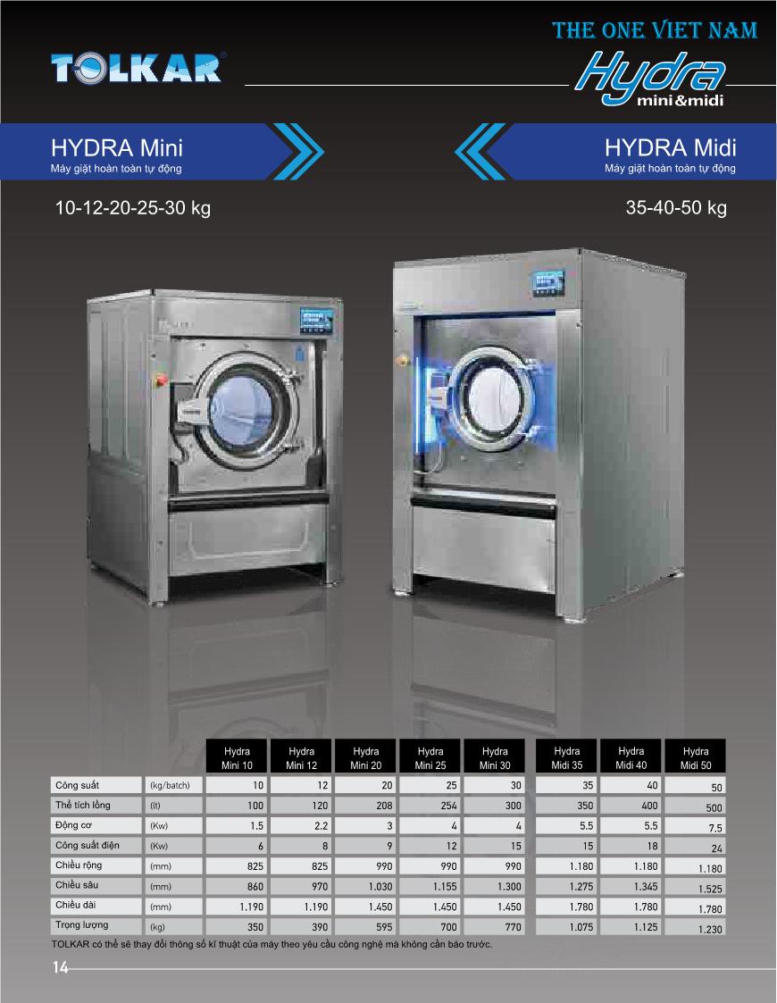 Máy giặt công nghiệp HYDRA Mini Midi
